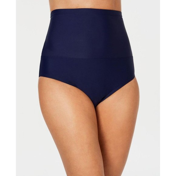 Island Escape Other - NWT Island Escape Tummy Control-Top Bikini Bottoms A760093 10 Navy Blue